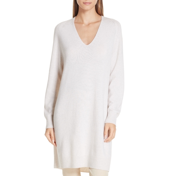deep v neck sweater dress